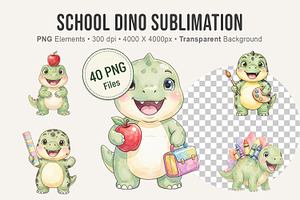 School Dino Sublimation, an Illustration by Artnoy