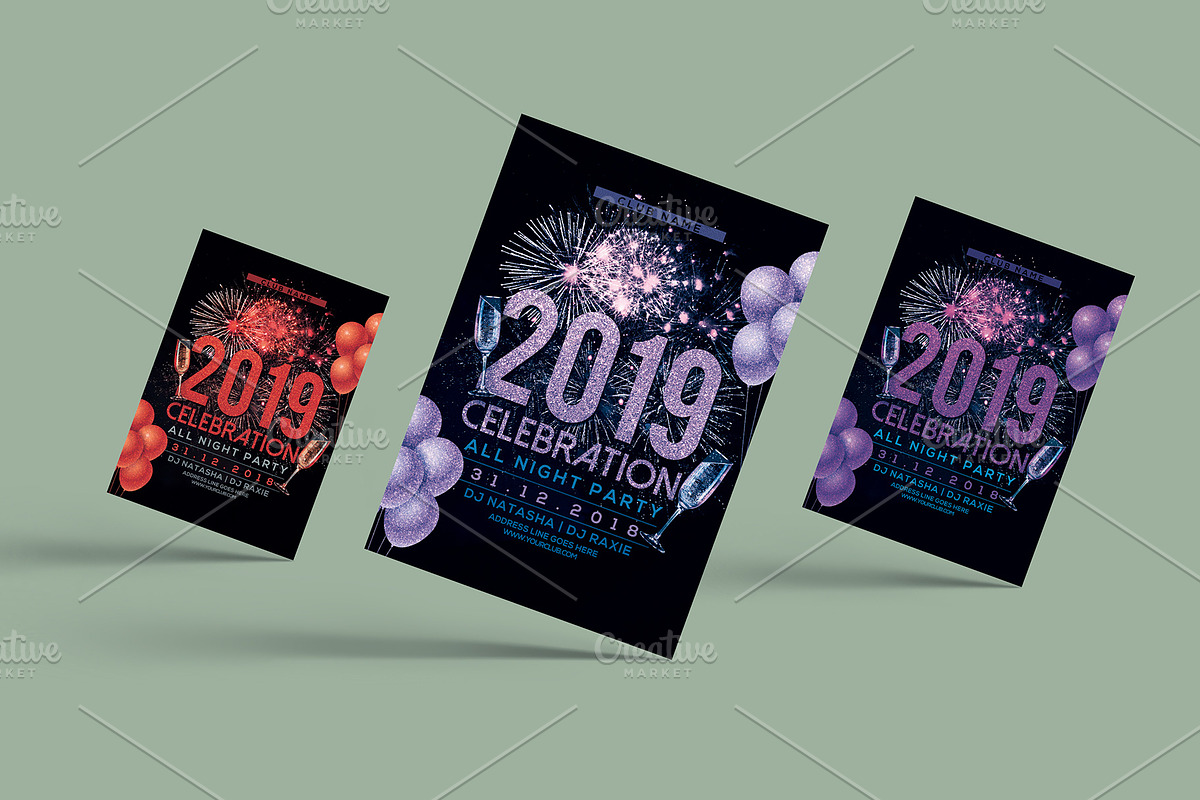 New Year Party Flyer, a Flyer Template by Flyer Arts (Photo 2 of 4)