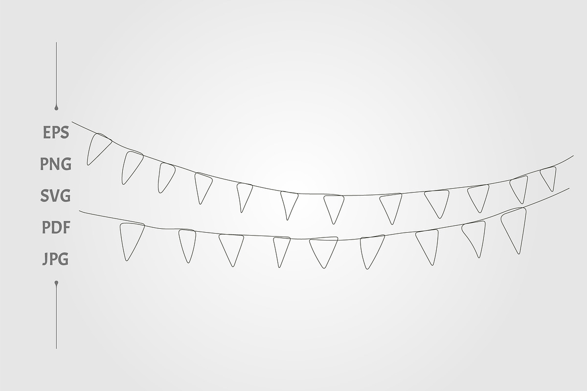 festive bunting triangle flags, a Background Graphic by lawoel (Photo 2 of 3)