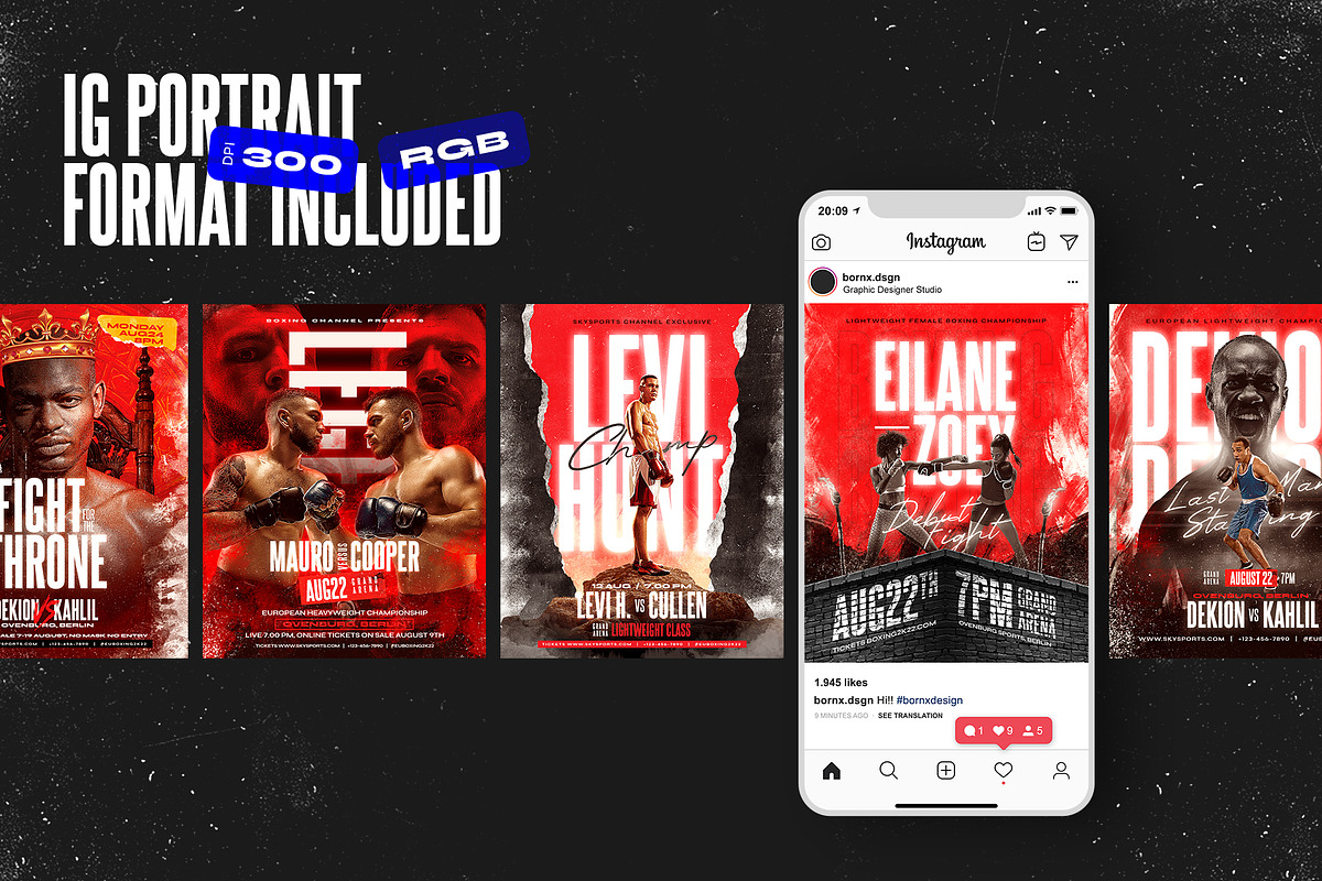 5 Boxing Flyer Templates, a Flyer Template by Bornx Design (Photo 2 of 6)