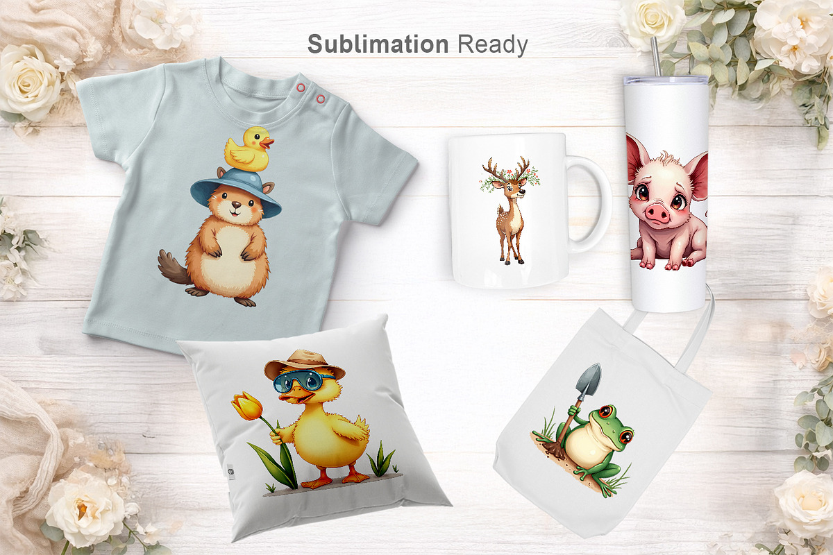 UglyCute Spring Watercolor Clipart, an Animal Illustration by Artnoy (Photo 5 of 8)