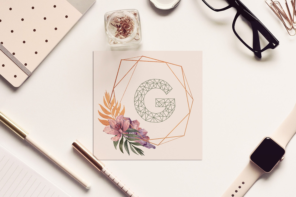 Mauve Gemstones Watercolor Clipart, an Illustration by ColorfulNest (Photo 5 of 11)
