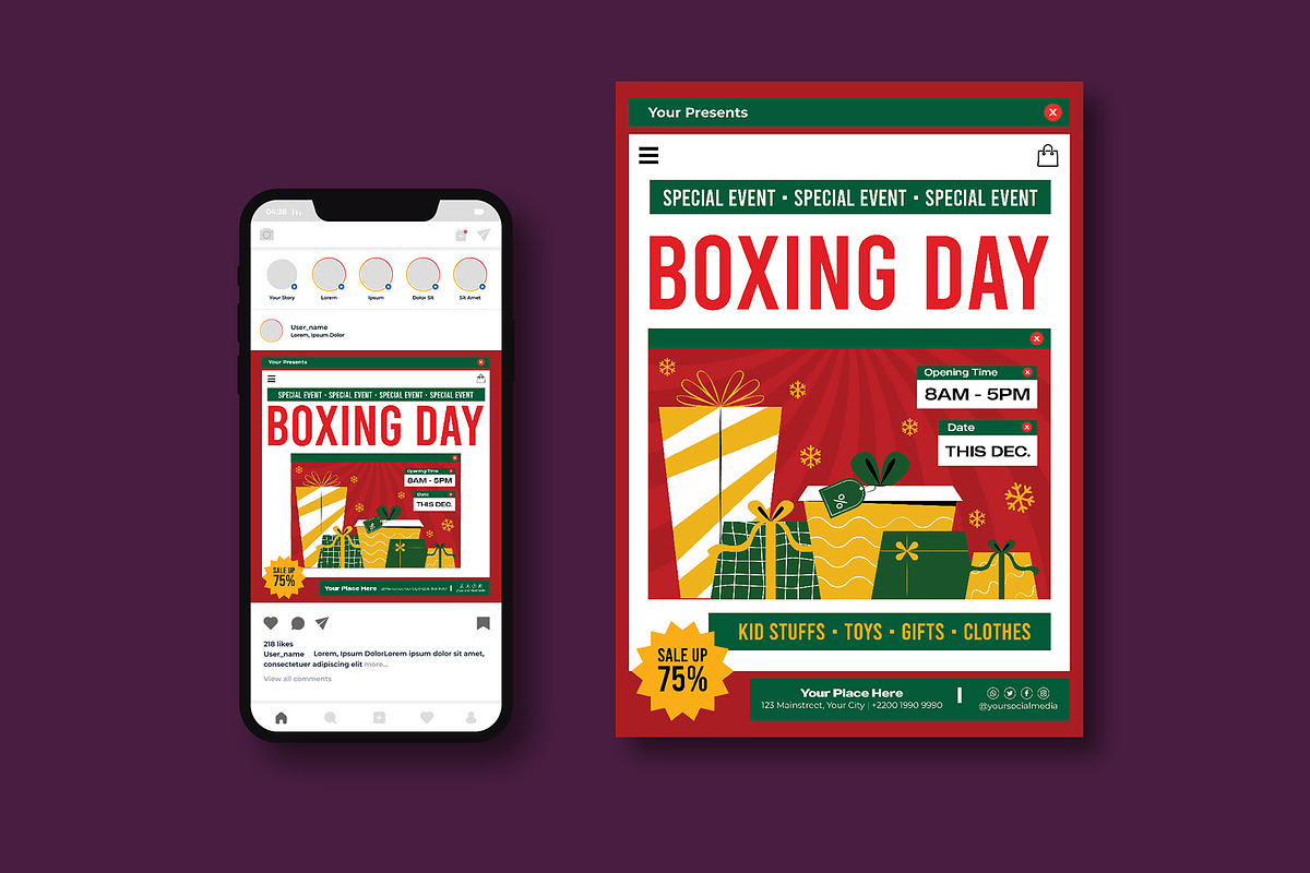 Boxing Day Flyer, a Flyer Template by iDoodle Studio