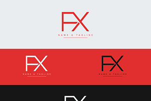 Initial letters monogram logo FX