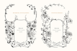 Floral Invitation Border PNG Pack