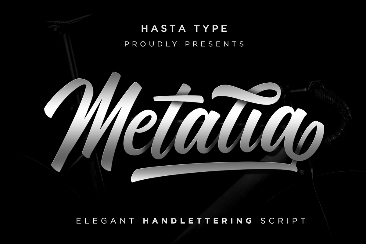 Metalia Script, a Script Font by hastatypestd (Photo 1 of 8)