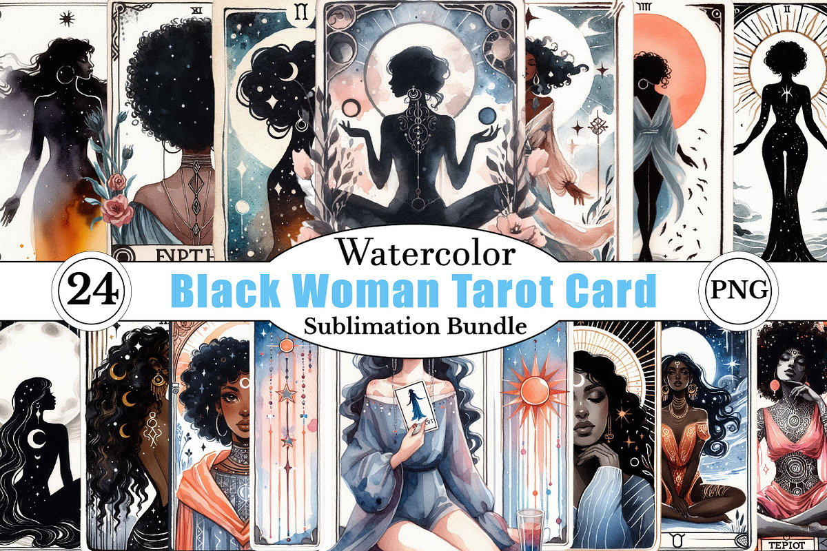 Black Woman Tarot Card PNG Clipart, a Graphic by CitraGraphics (Photo 1 of 4)