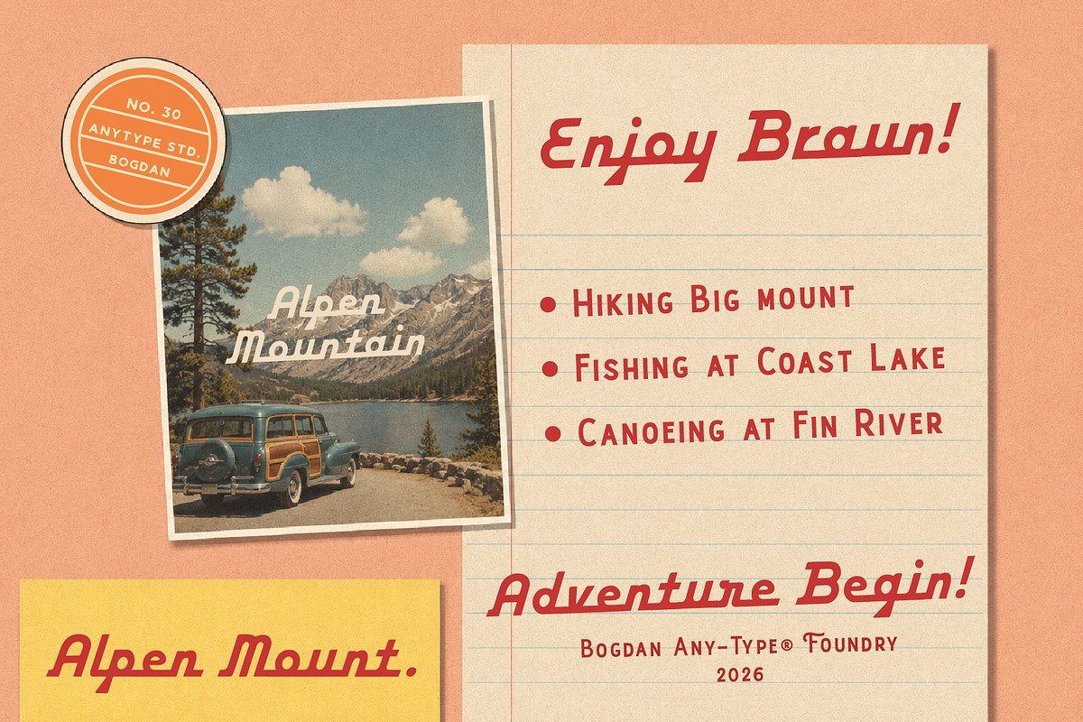 Bogdan — Mid-Century Script, a Script Font by Any-Type® Foundry (Photo 8 of 9)