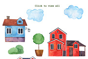 Country house set, an Illustration by Watercolor & sketches (Thumbnail 3 of 7)