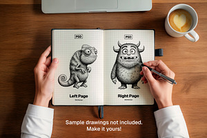 Sketchbook PSD Mockup – Double Page, a Books & Magazine Mockup by Elite Mockups
