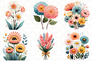 Watercolor Spring Flowers Clipart, an Illustration by Black Bird Studio (Thumbnail 4 of 5)