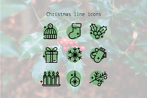 Christmas Line Icons, an Outline Icon by Lyolya Profitrolya