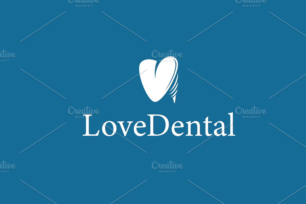 Blue Dental Care Love Logo Dental, a Branding & Logo Template by Maylianaw28 (Photo 2 of 2)