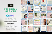 Personal Growth Canva IG Templates, a Templates & Theme by Digital Template Cart (Thumbnail 1 of 8)