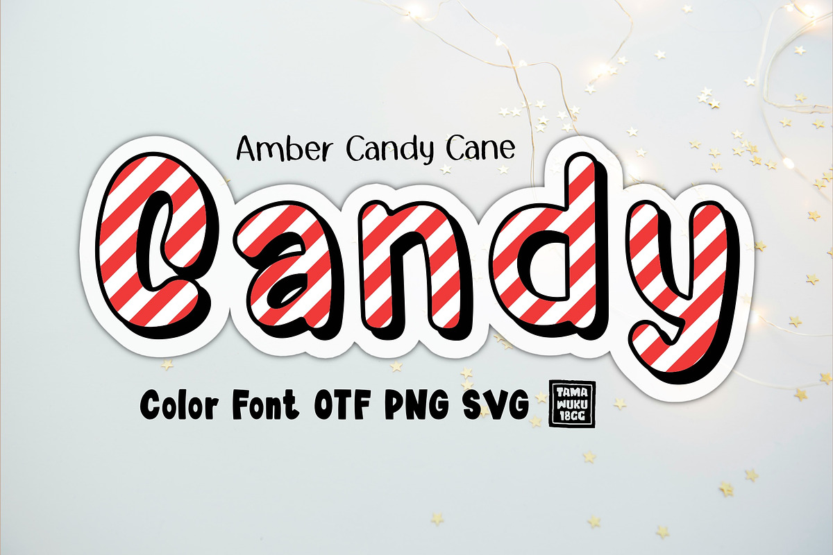 Amber Candy Cane OTF PNG SVG, a Symbol Font by DREAMs Soul G. (Photo 1 of 5)