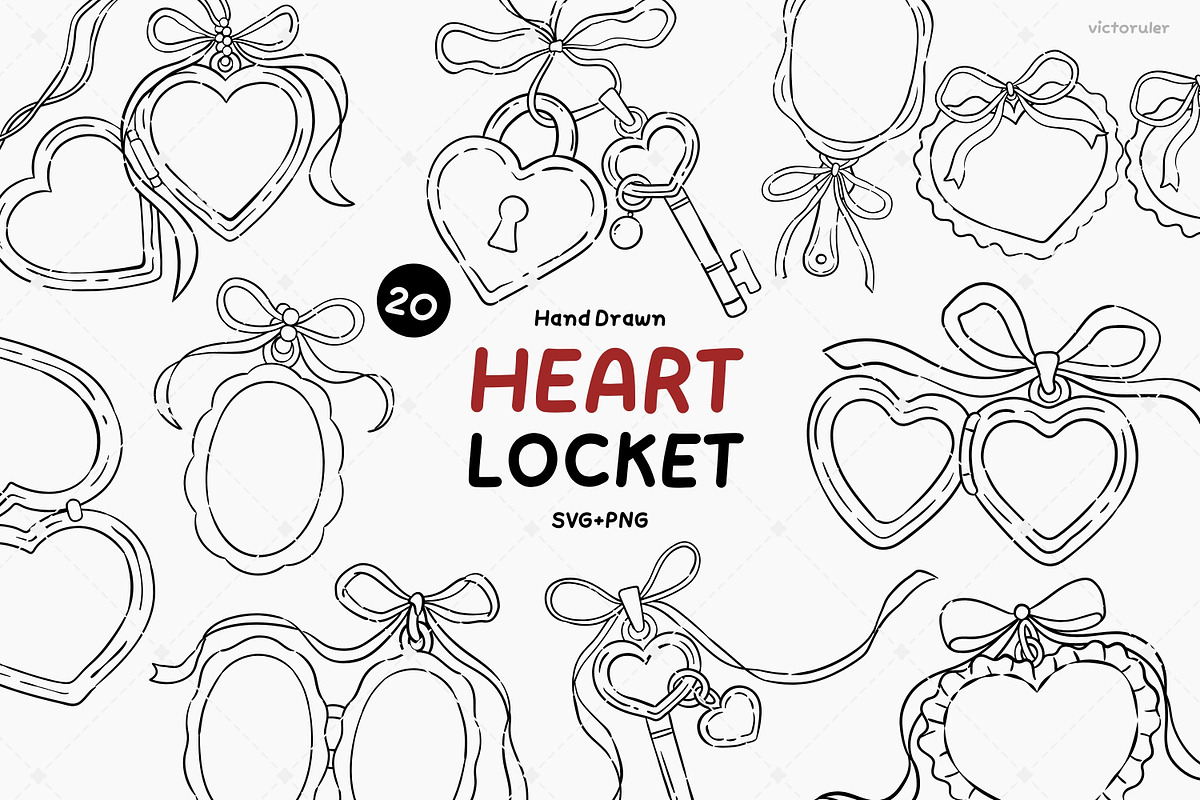 Hand Drawn Heart Lock Clipart, an Object Illustration by Victoruler (Photo 1 of 6)