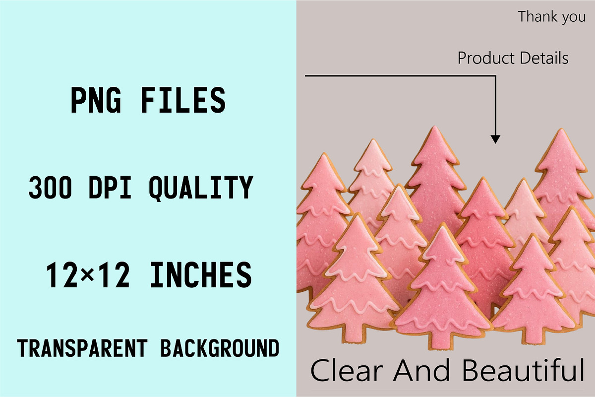 Pink Christmas Gingerbread Clipart B, an Illustration by SVGArt (Photo 8 of 8)