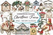 Vintage Christmas Farm Clipart, an Illustration by designcity5 (Thumbnail 1 of 5)