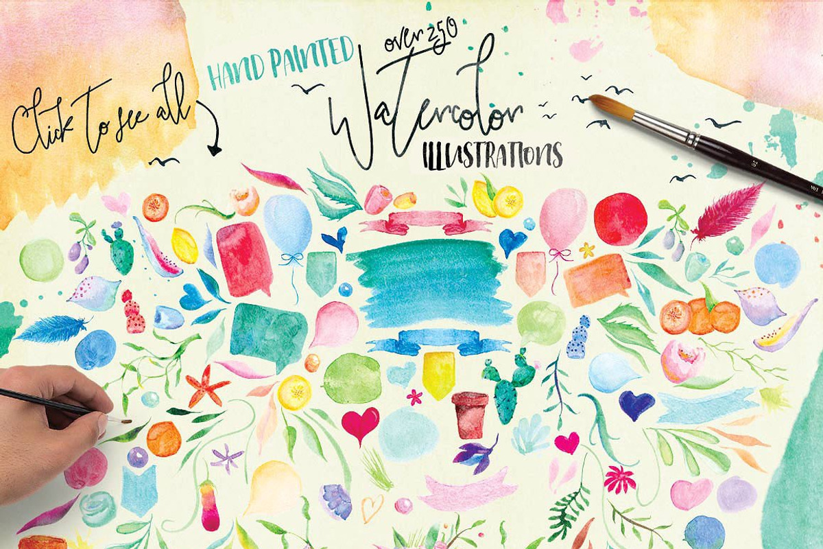 Watercolor Bundle - Designer Deal, an Illustration by Creativeqube Design (Photo 54 of 72)