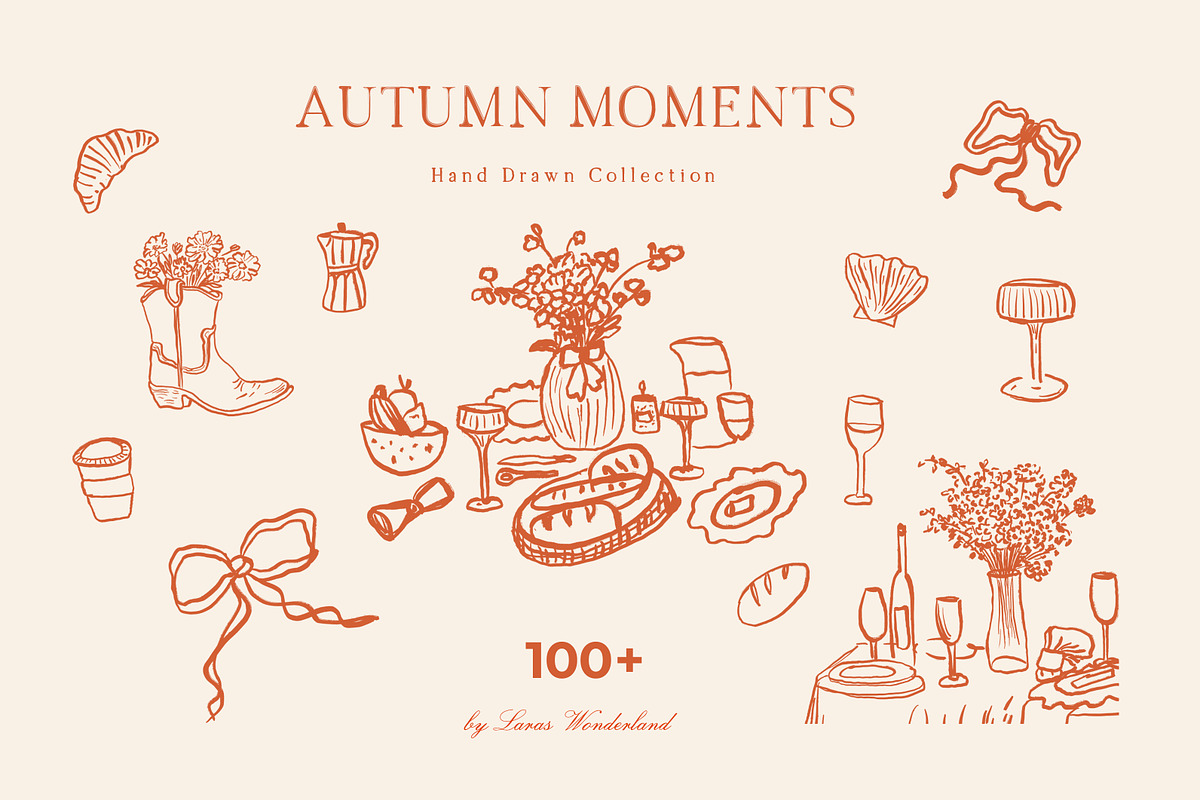 Hand Drawn Cosy Fall Line Art Icons, an Object Graphic by Laras Wonderland (Photo 2 of 10)