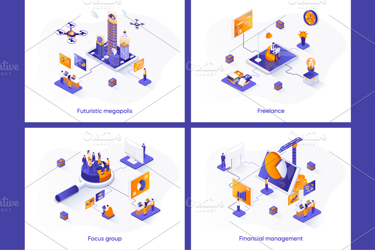 Isometric Concept Illustration Kit, a Templates & Theme by alexdndz (Photo 12 of 26)
