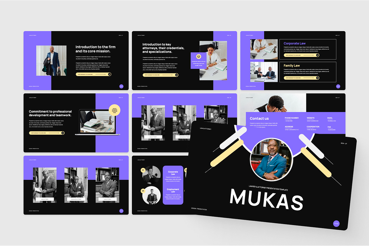 Mukas - Law & Attorney PowerPoint, a Presentation Template by SquidPixey (Photo 6 of 6)