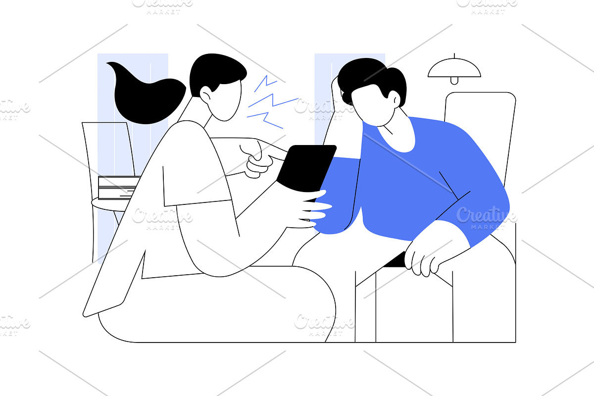 Cheating isolated cartoon vector, a Person Illustration by Visual Generation