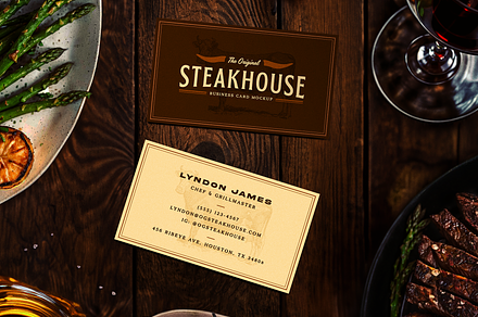 Steakhouse Business Card Mockup