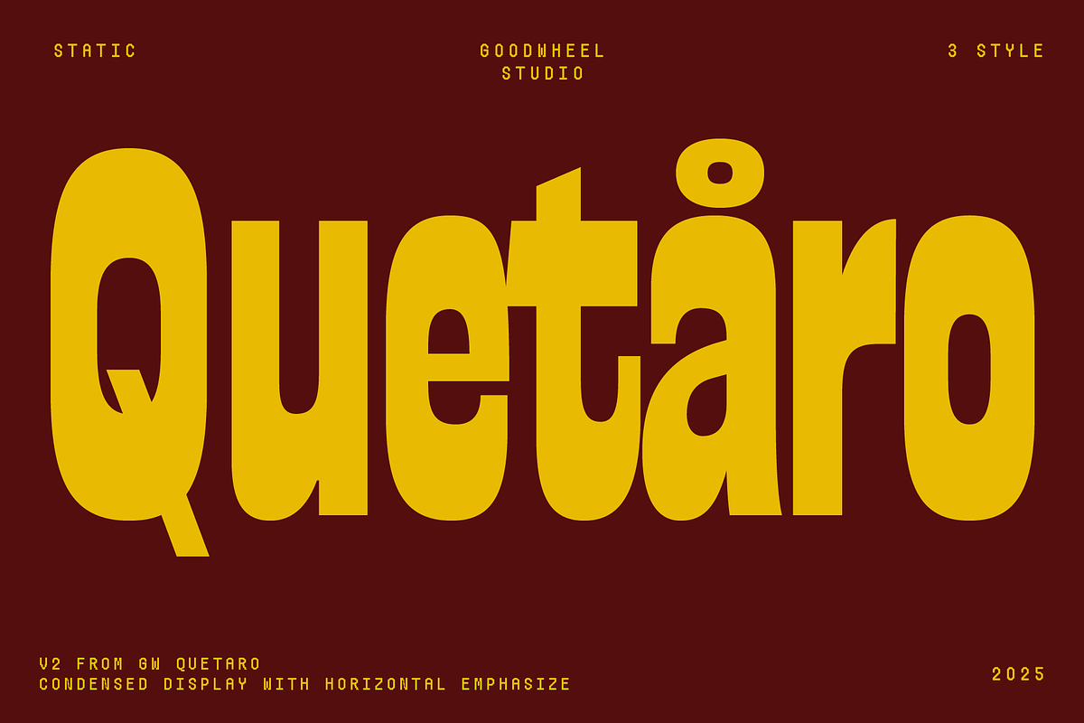 GW Quetaro Pro, a Font by Goodwheel Studio (Photo 1 of 18)
