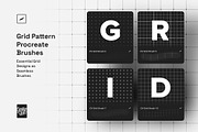 Grid Pattern Procreate Brushes, a Brush Add-On by Creative Veila (Thumbnail 1 of 9)