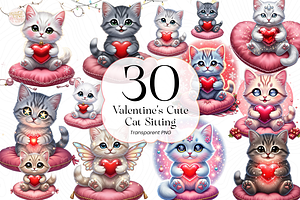 Cute Cat Sitting PNG Clipart Kawaii, an Animal Illustration by KennedyStudio