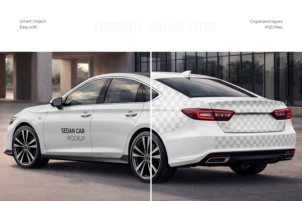 Sedan Car Mockup Set, a Product Mockup by Country4k (Photo 2 of 5)