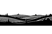 Scenic Rural Landscape Silhouette, a Graphic by BIPLOB EXPERT (Thumbnail 6 of 13)