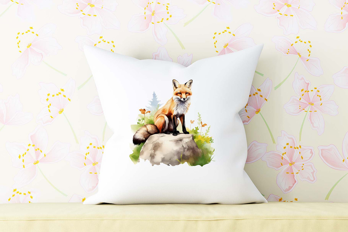 Watercolor Woodland Animals Clipart, an Illustration by Moon Studio (Photo 7 of 11)