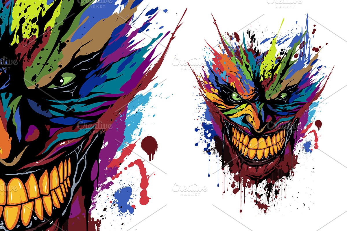 Illustration, the joker's face, a Decorative Illustration by Mark2000