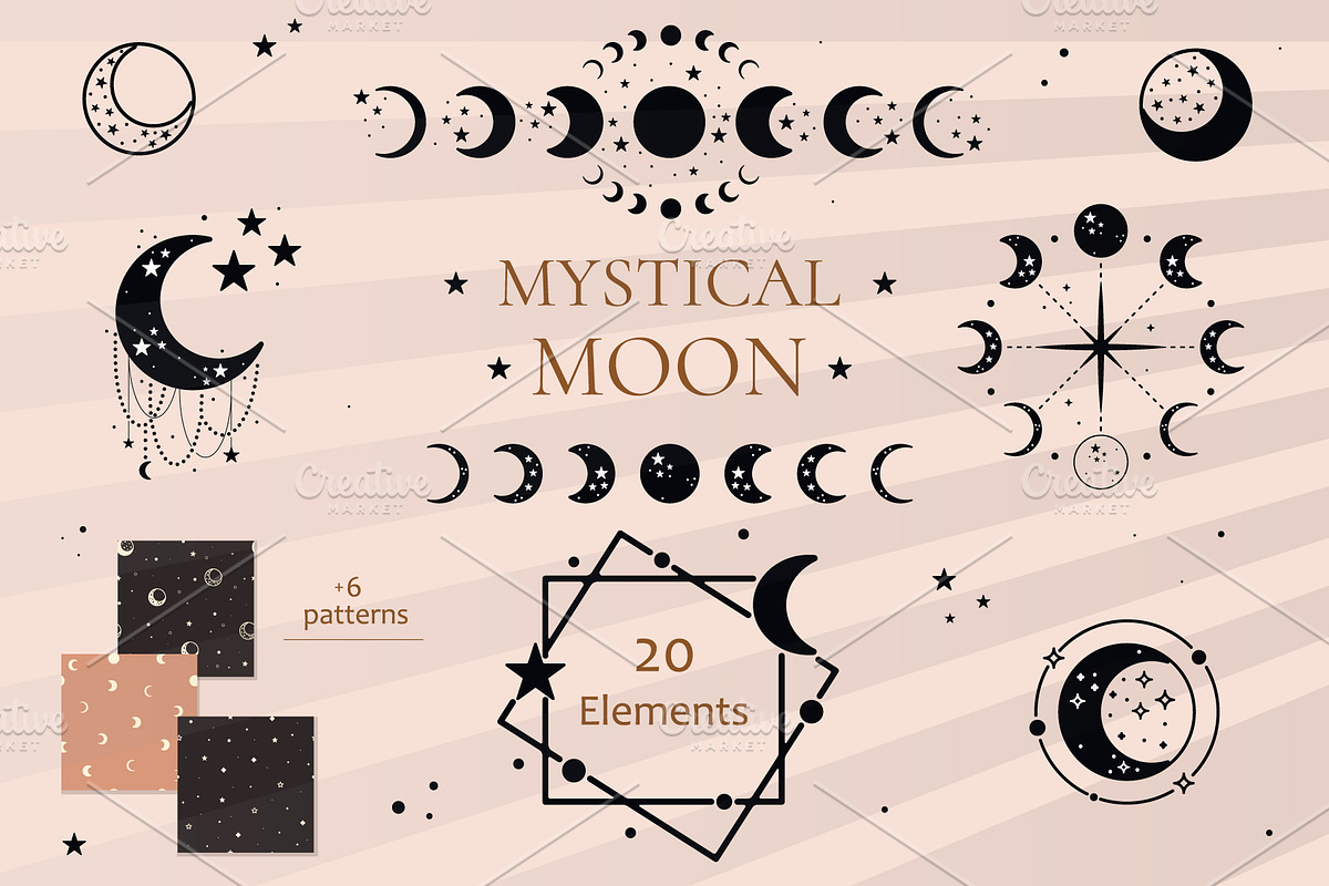 Mystical Moon and Stars, a Graphic by Svetlana Avv (Photo 1 of 7)