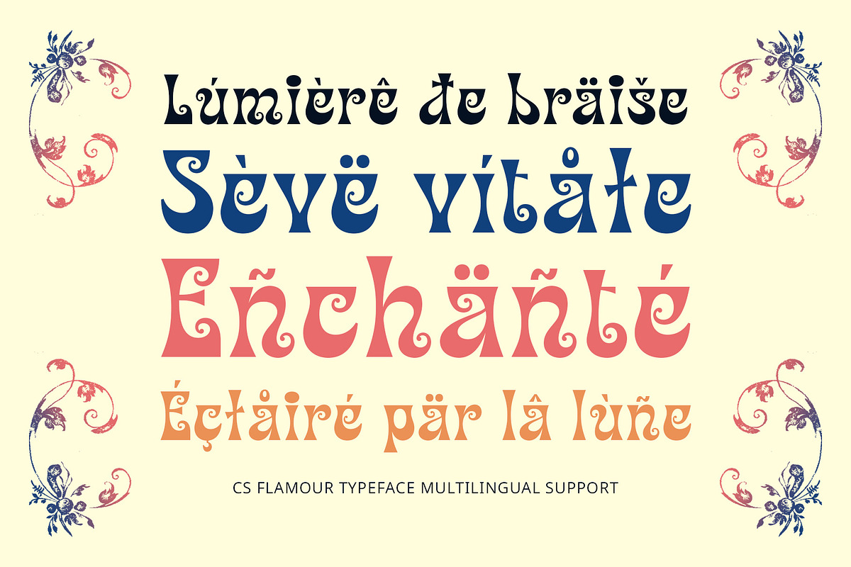 CS Flamour – Fantasy Font, a Sans Serif Font by Craft Supply Co. (Photo 4 of 8)