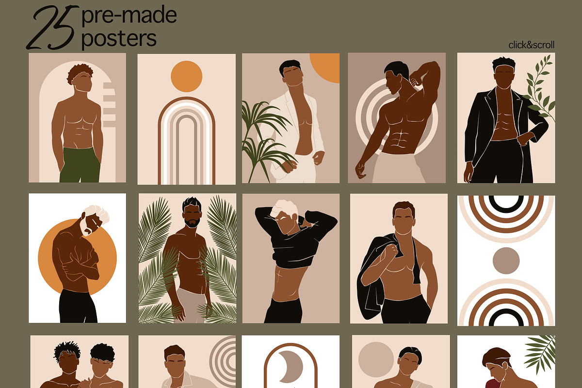 Male body collection, a Decorative Illustration by EasyArt (Photo 8 of 12)