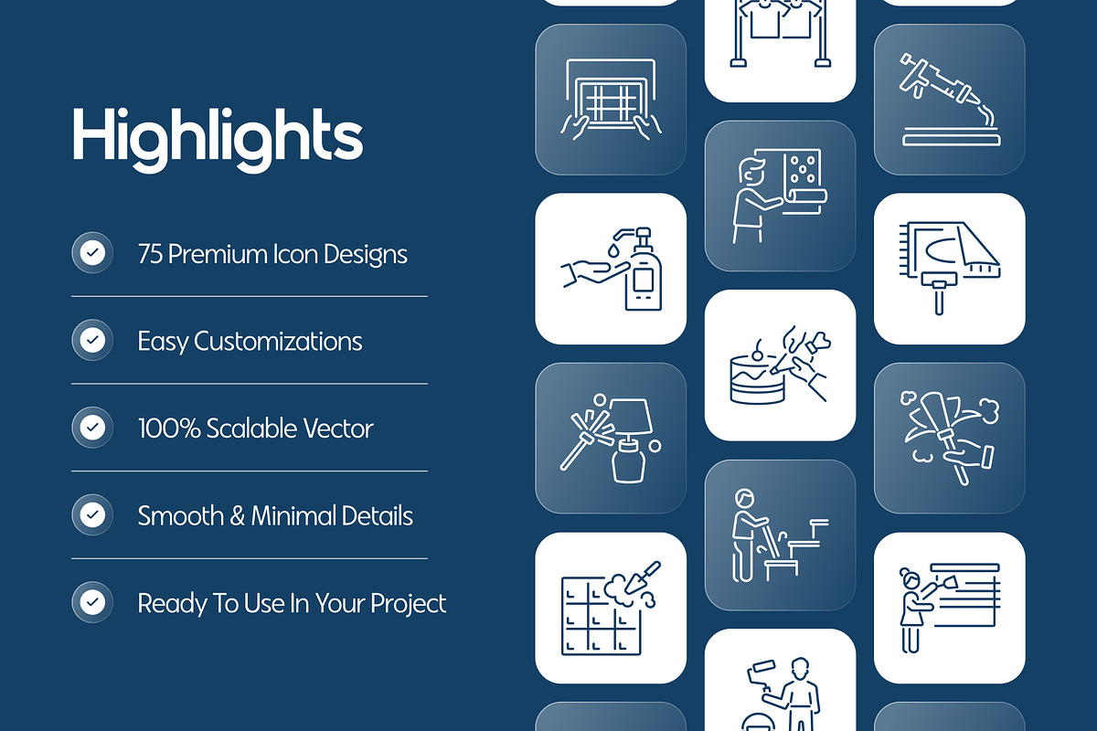 Household Chores Animated Icons, an Outline Icon by Prosymbols (Photo 2 of 4)