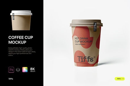 Coffee/Hot Drink to go Mockup, a Cups & Container Mockup by TIFFS