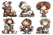 Christmas Crazy Chicken Lady Clipart, an Illustration by Pixels.Craft (Thumbnail 6 of 6)