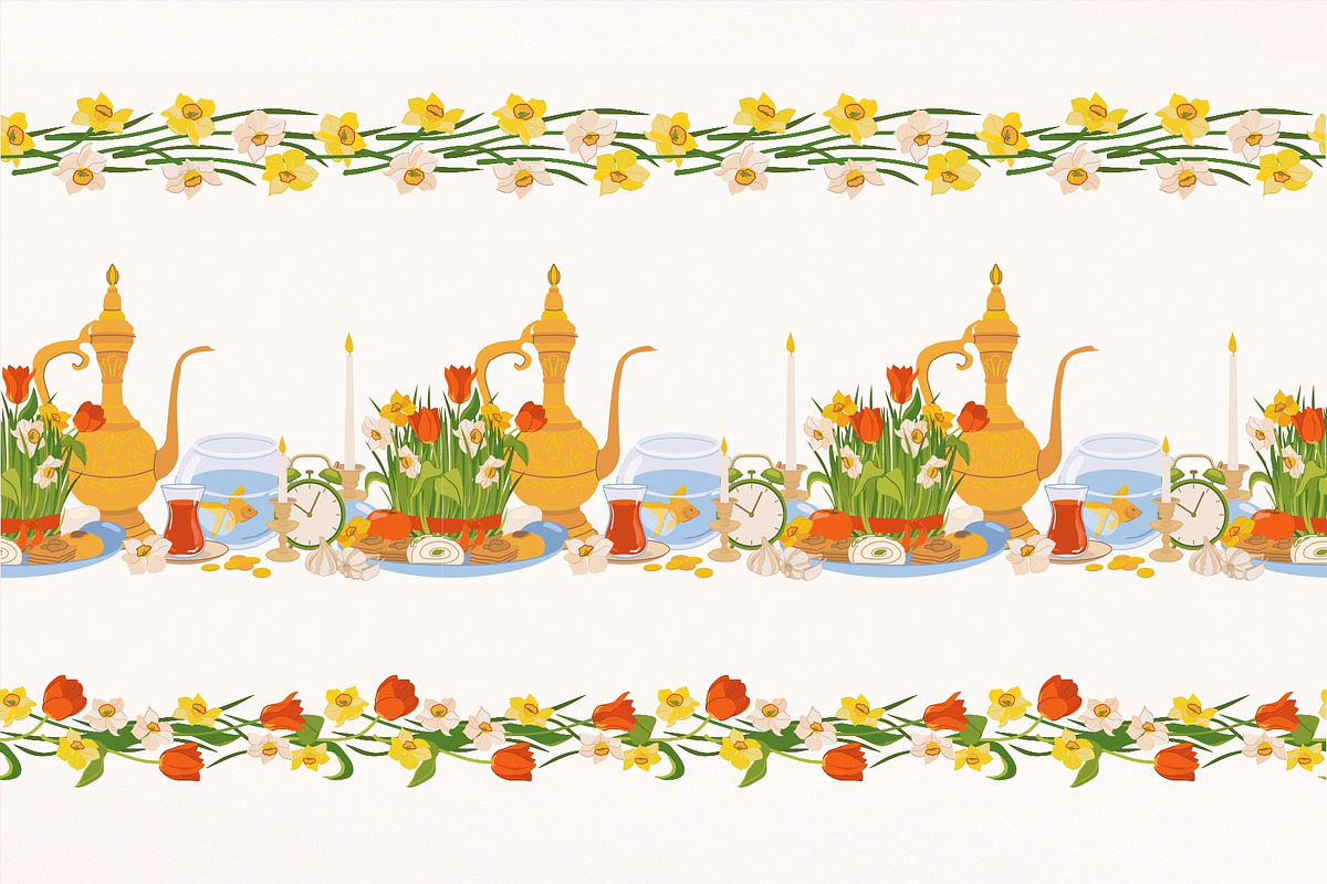 Happy Nowruz Day. Vector set, a Seasonal Illustration by Tata Pilip (Photo 7 of 14)