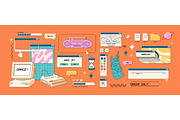 Retro user interface elements set, an Object Illustration by PaperTrident (Thumbnail 3 of 5)