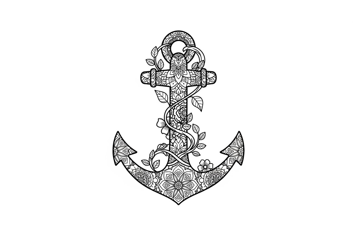 Ornamental Anchor Silhouette SVG, an Illustration by Designs_River (Photo 11 of 31)