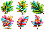 Watercolor Tropical Leaves, Summer, an Illustration by DreamArtGraphic (Thumbnail 6 of 8)