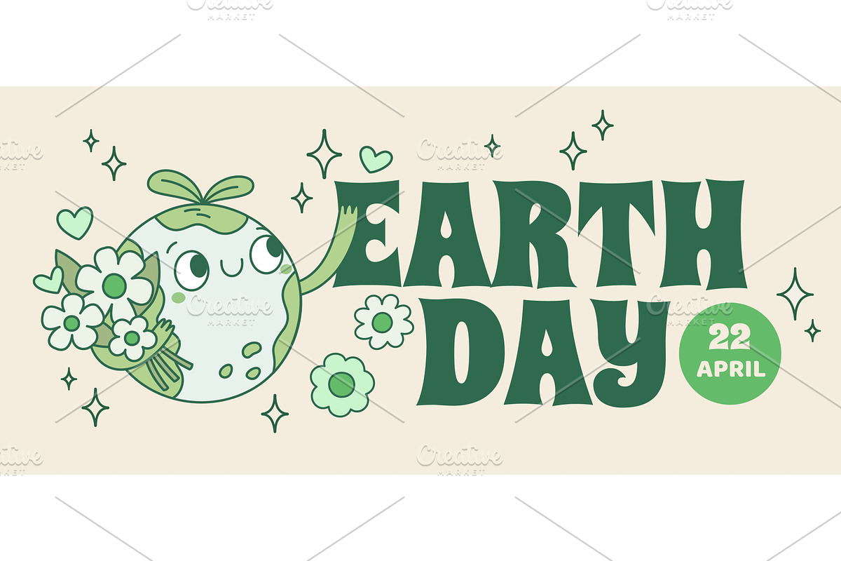 Save planet mascot poster. Earth day, an Object Illustration by YummyBuum
