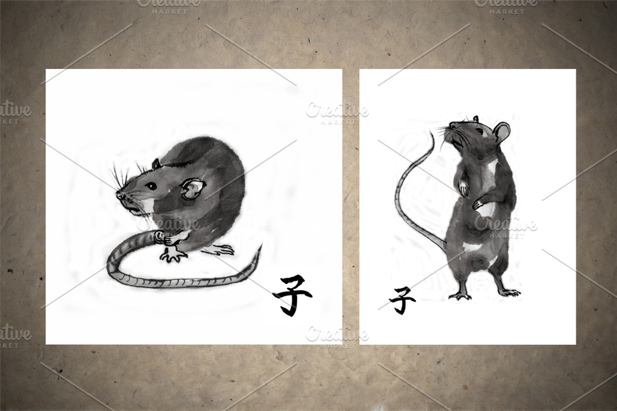 Rats Sumi-e, an Animal Illustration by StabuLaRasa illustration (Photo 5 of 18)