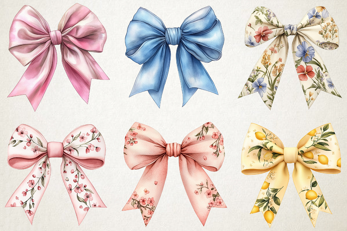 Coquette Bows Spring Clipart Bundle, an Illustration by RobertsArt (Photo 6 of 6)