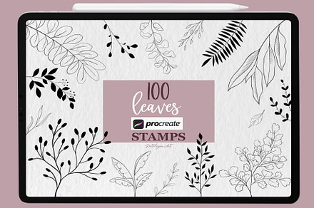 100 Leaves Procreate Stamps