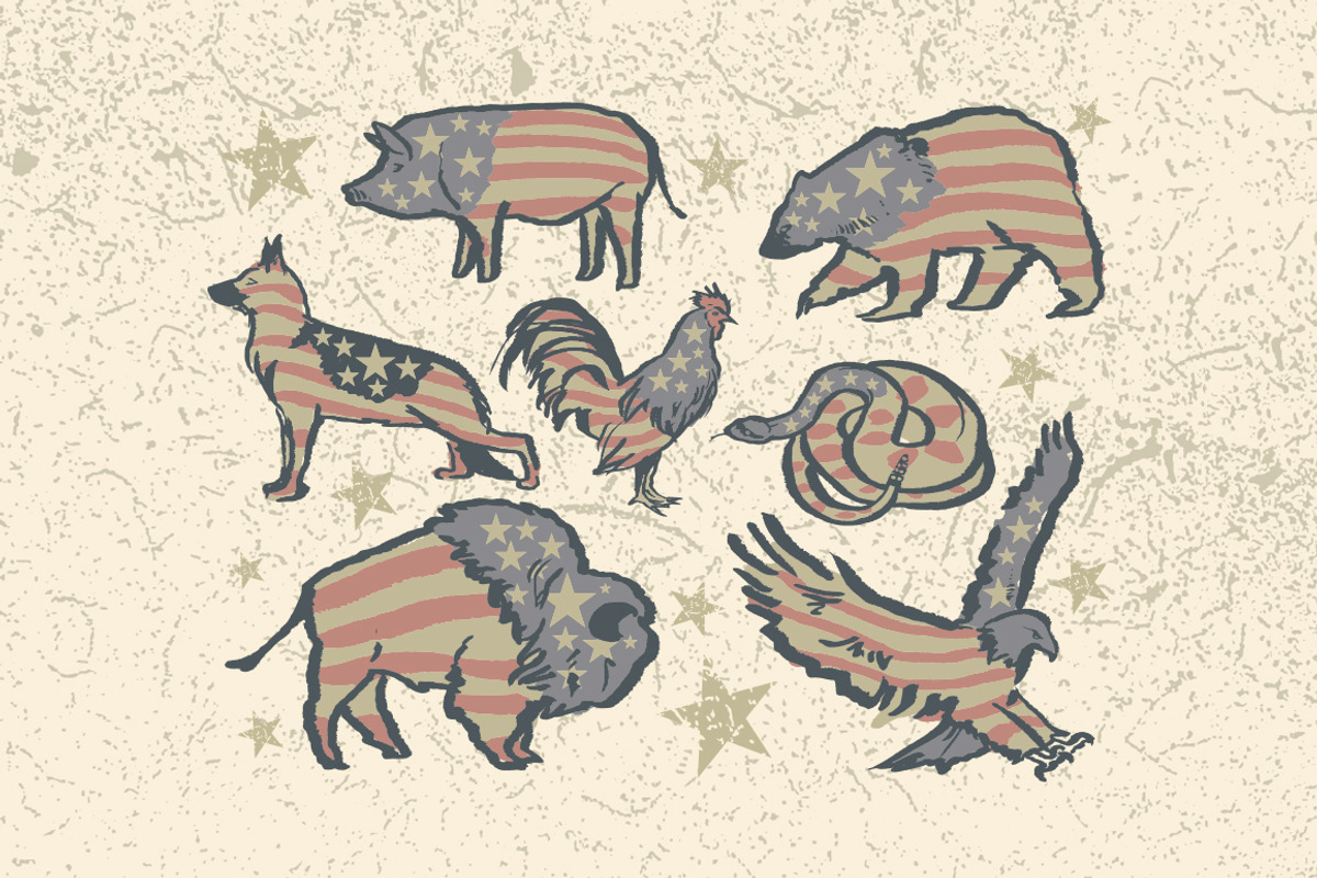 7 Hand Drawn Patriotic Animals, a Graphic by Phosphorus Design Co. (Photo 2 of 5)